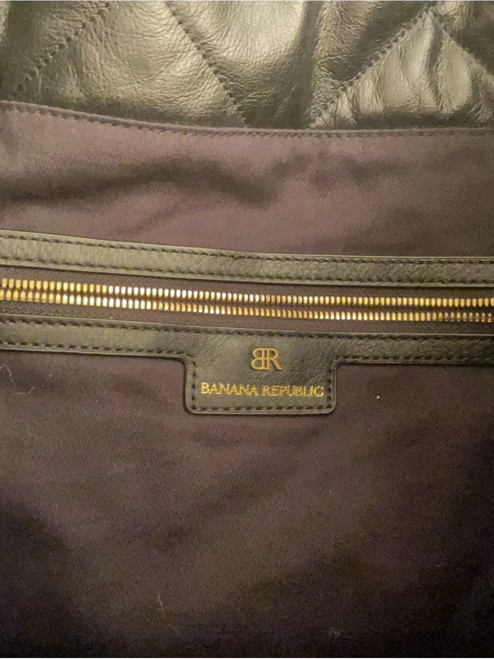 Banana Republic Black Quilted leather Tote Bag